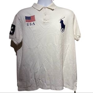 Polo Ralph Lauren XL USA #3 Polo Shirt Short Sleeve Custom Fit